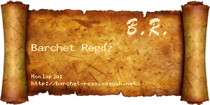Barchet Regő névjegykártya